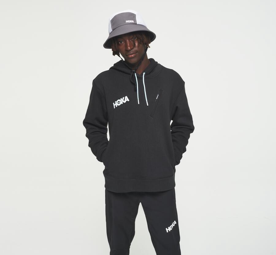 Hoka Australia One One Performance - Mens Hoodie Black - ECDLH-4630